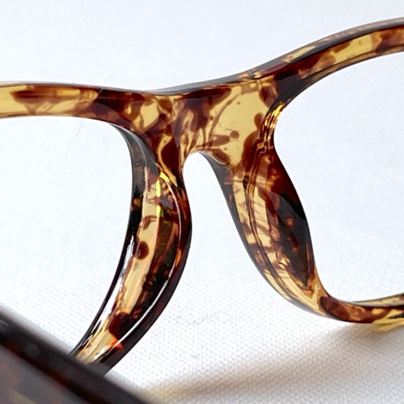 Vintage +3.25 WIDE FIT Reading Glasses Tortoise Handsome Rectangular Horn Rimmed - Picture 7 of 13